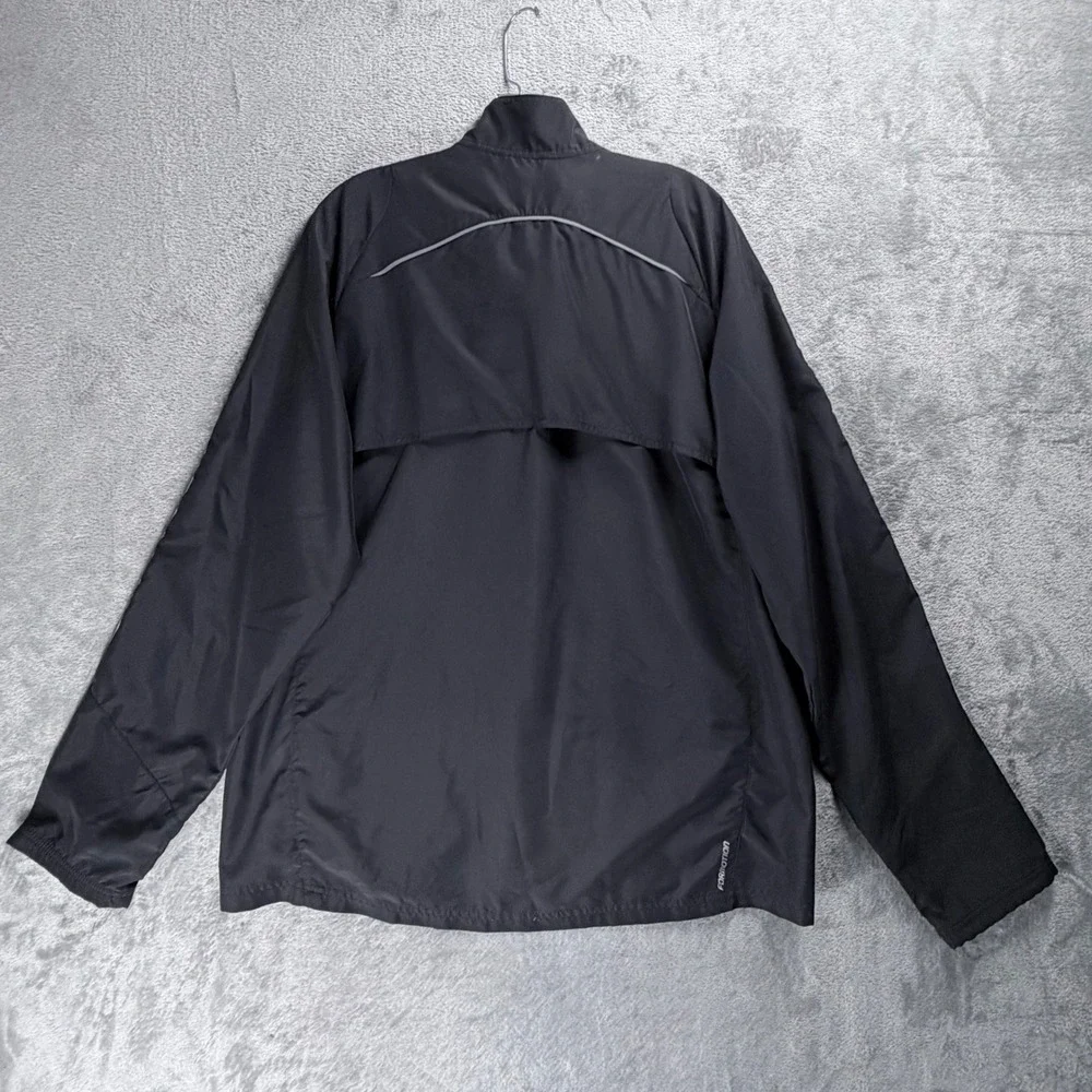 Adidas Response Windbreaker Jacket Mens Large Black Climaproof 3-Stripe Full Zip